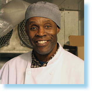 smiling chef in kitchen