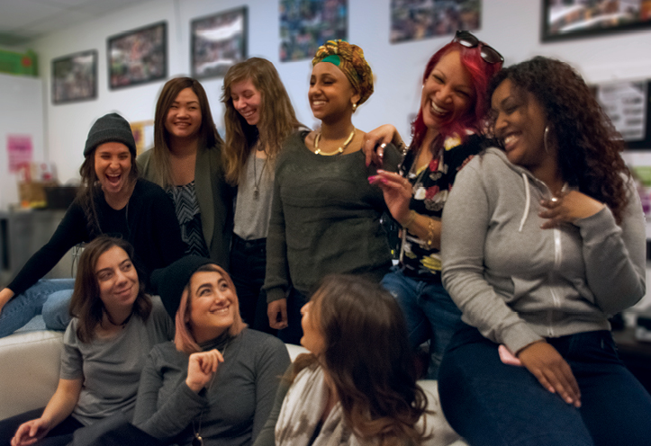 Group of women talking and laughing