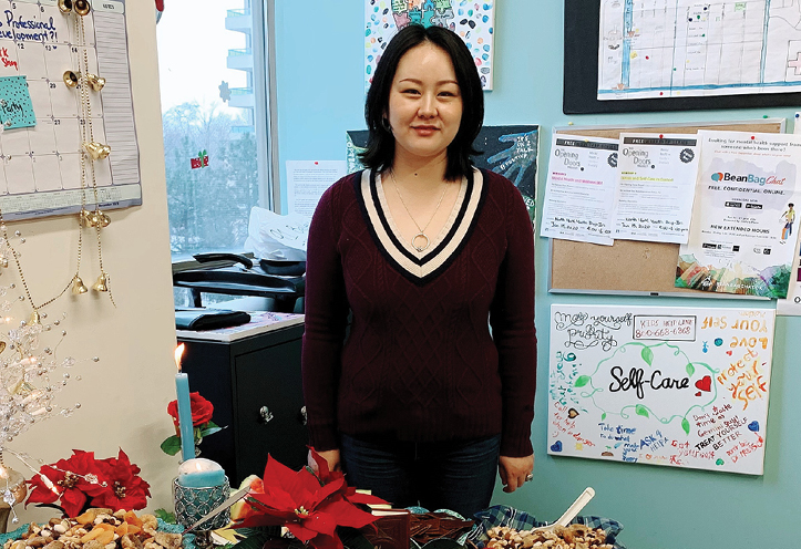 Woman standing in an office