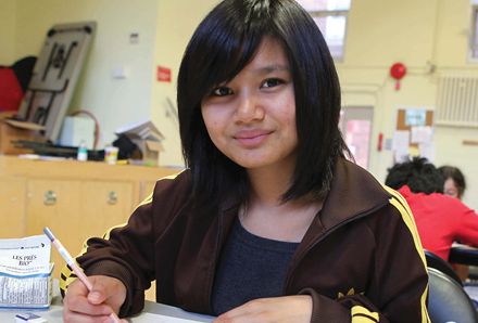 girl working on homework 