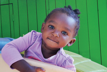 young girl looking at camera