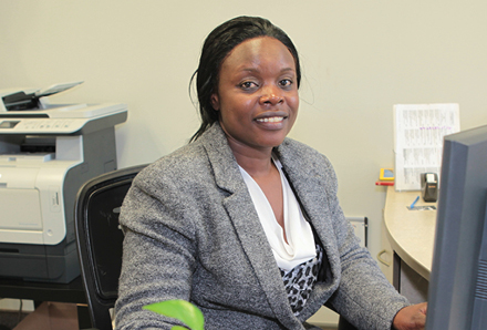 woman working in an office