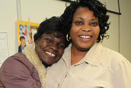 two women smiling