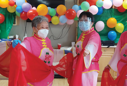 Chinese seniors celebrating Lunar New Year