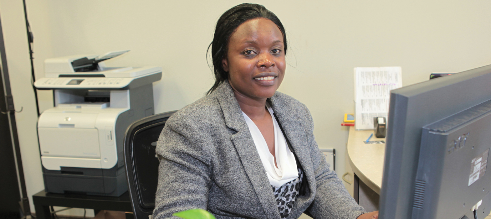 woman working in an office