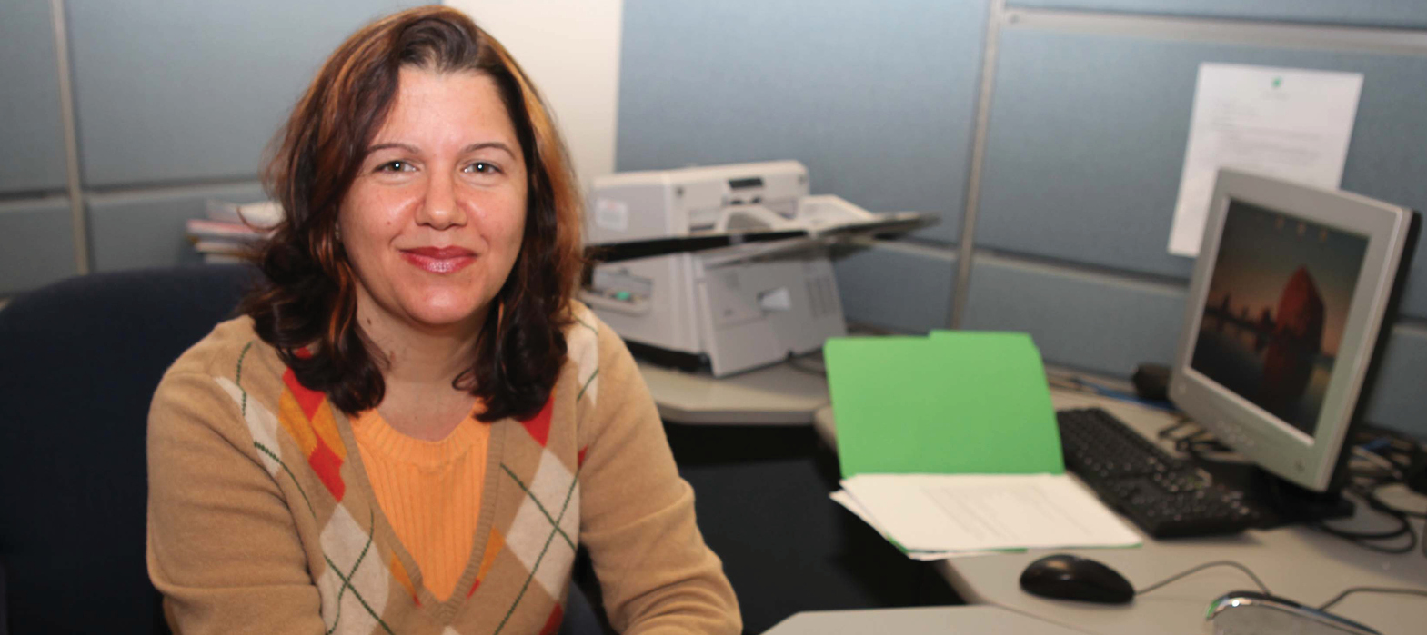 woman working in an office