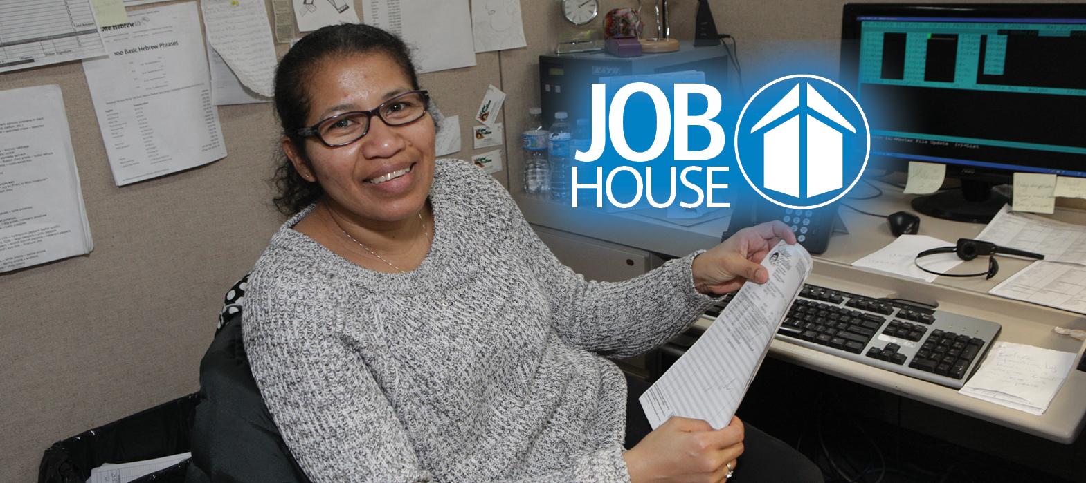 woman working in an office - "Job House"