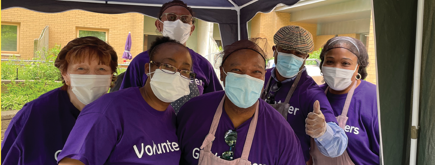 volunteers at summer barbeque