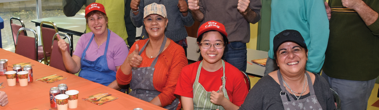 volunteers at community dinner